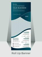 Modern Free vector business roll up display standee for presentation purpose