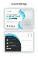 promover tu márketing con estos atractivo negocio postales, corporativo creativo moderno tarjeta postal eddm diseño modelo con resumen degradado color formas y blanco antecedentes vector