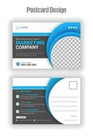 Promote your marketing with these attractive business postcards, Corporate creative modern postcard EDDM design template with abstract green gradient color shapes and white background vector