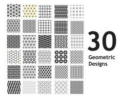 Universal different geometric patterns. Collection of geometric ornamental patterns. vector