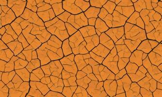 Dry and broken orange soil background , texture of grungy dry cracking parched earth vector