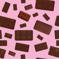 Chocolate pattern seamless vector on pink background , chocolate pattern seamless wallpaper