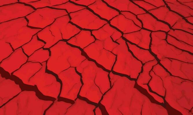 Dried cracked earth red soil ground texture background, Bad environment vector concept