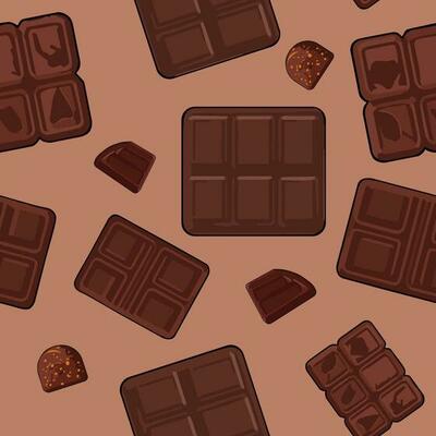 Chocolate bar pattern seamless vector on brown background , chocolate pattern seamless wallpaper