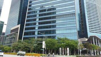 Singapore, marina bay 1st june 2022. low angle view of ocean financial center video