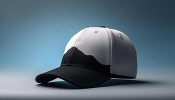 moderno béisbol gorra diseño en azul, símbolo de competitivo deporte generado por ai foto