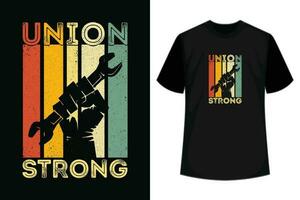 Labor Day T-shirt Design Saying - Union Strong. Best T-shirt For Labor Day Gift. vector