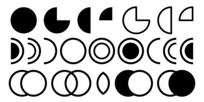 Set of circles black. Circle set. Transparent Variations vector