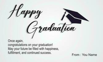 Vector Template happy graduation greeting card