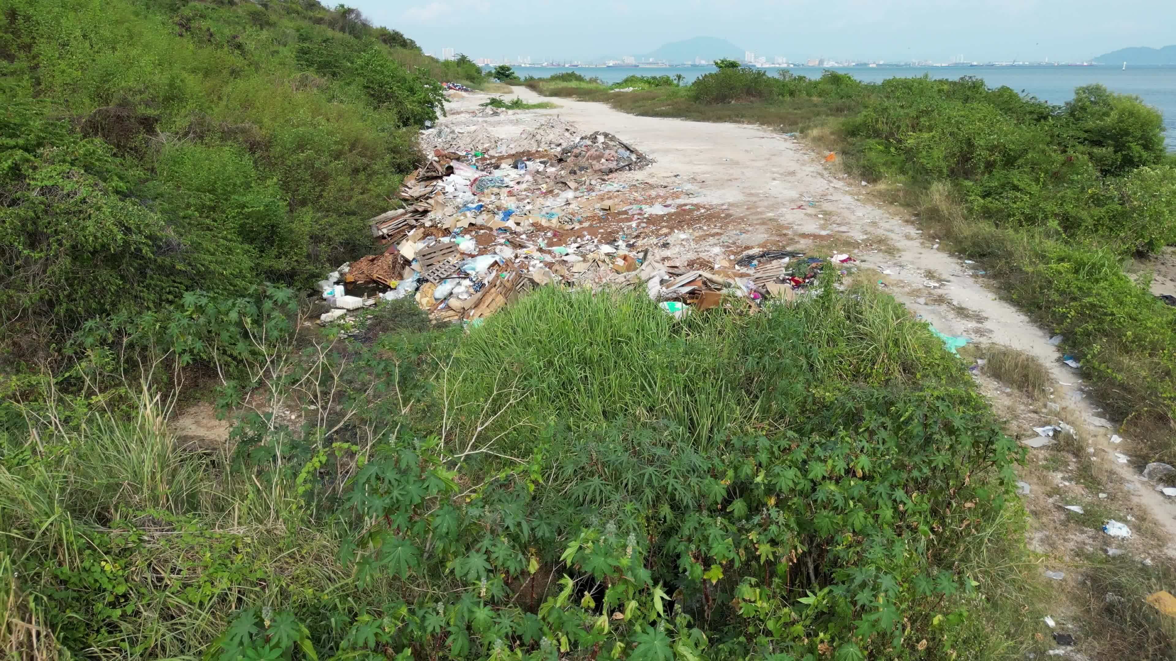 Move forward rubbish dump site at outdoor 25259894 Stock Video at Vecteezy