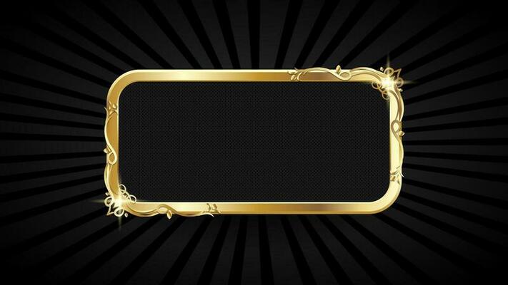 Empty abstract banner with golden element
