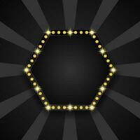 Hexagonal Banner With Lamp vector