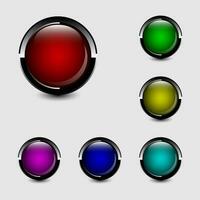 Set of Black Colorful Buttons vector