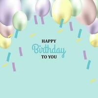 Happy Birhday Background with Colorful Balloons vector