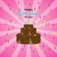 Happy Birhday Background with Birthday Cake vector