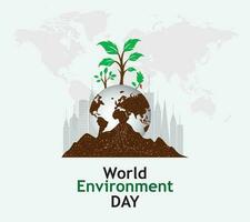 World Environment Day Concept. animal in forest concept. Template for background, banner, card, poster. vector illustration.