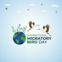 World Migratory Bird Day. Template for background, banner, card, poster. vector illustration.