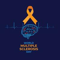 World Multiple Sclerosis Day. Orange ribbon concept. vector illustration.