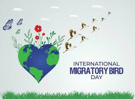 World Migratory Bird Day. Template for background, banner, card, poster. vector illustration.