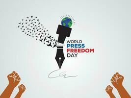 World press freedom day concept. World Press Freedom Day or World Press Day to raise awareness of the importance of freedom of the press. End Impunity for Crimes against Journalism. vector