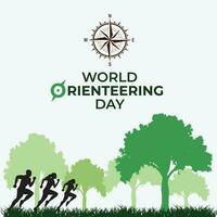 World Orienteering Day. Template for background, banner, card, poster. vector illustration.