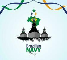 Brazilian Navy Day. June 11. Brazil national celebration. Template for background, banner, card, poster. Vector illustration.