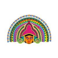 Chhau mask, West Bengal's vibrant tridiagonal dance adorned with intricate masks vector