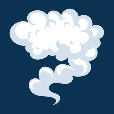 Comic cartoon smoke or cloud, vector speed motion effects
