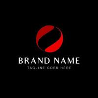 Abstract shape circle logo template. Round shape logo in black and red vector