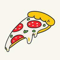 Cartoon vector funny cute Comic characters, pizza slice.