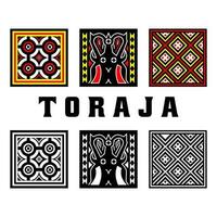 Vector set of Toraja pattern illustrations. It is suitable for printing, design elements, screen printing, and design needs with ethnic and Toraja themes.