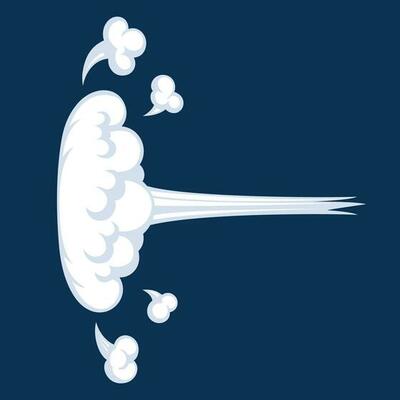 Comic cartoon smoke or cloud, vector speed motion effects