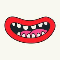 Cartoon vector funny cute Comic characters, mouth.