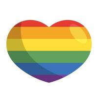 LGBTQ Pride love symbol. Heart shaped rainbow flag heart. Diversity representation. vector