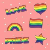 Rainbow flag icon. Pride month symbol. Diversity representation sticker. vector