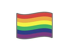 Rainbow flag icon. Pride month symbol. Diversity representation sticker. vector