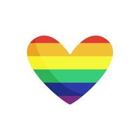 LGBTQ Pride love symbol. Heart shaped rainbow flag heart. Diversity representation. vector