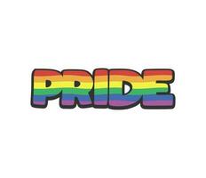 Pride lettering with rainbow flag colors vector