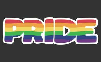 orgullo letras con arco iris bandera colores vector