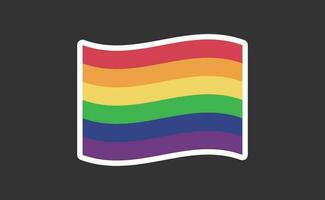 Rainbow flag icon. Pride month symbol. Diversity representation sticker. vector