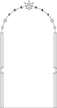 celestial monoline arco marco elemento vector