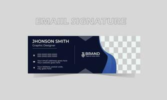 Abstract minimal modern email signature design template with vector format.