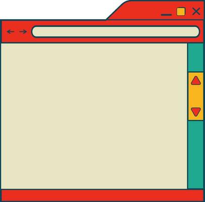Retro Scroll Browser Illustration