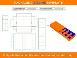 Chocklate Box Sleve Lid Insert Dieline Template vector