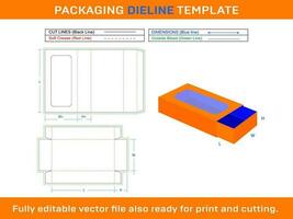 joyería ventana caja dieline modelo vector