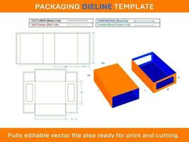 zapato caja, partido caja dieline modelo vector