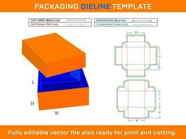 regalo caja plantilla, con tapa dieline modelo svg, ai, eps, pdf, jpeg, png archivos vector