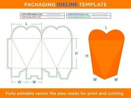 3D Heart Shape Box, Storage Box Dieline Template SVG, Ai, EPS, PDF, DXF, JPG, PNG File vector