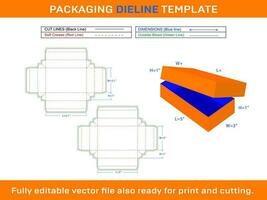 embalaje caja, rectángulo caja, zapato caja, dieline modelo vector