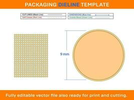 414pcs 9 mm CIRCLE or ROUND label sticker dieline template vector